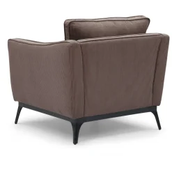 Poltrona in velluto a coste (seduta 45 cm) Owen Cioccolato