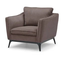 Poltrona in velluto a coste (seduta 45 cm) Owen Cioccolato