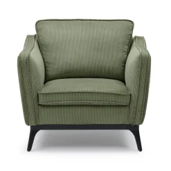 Poltrona in velluto a coste (Seduta 45 cm) Owen Verde pino