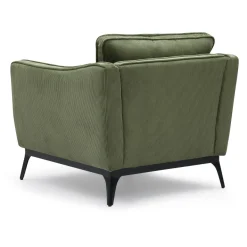 Poltrona in velluto a coste (Seduta 45 cm) Owen Verde pino