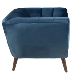 Poltrona in velluto (seduta 45 cm) Rory Blu scuro