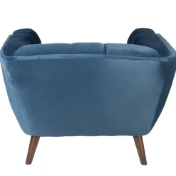 Poltrona in velluto (seduta 45 cm) Rory Blu scuro