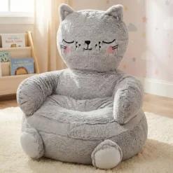 Poltroncina bambini gatto (45 x 45 cm) Louisa Grigio