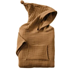 Poncho da bagno per bambini in garza di cotone 2/5 anni Gaïa Camel