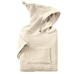 Poncho da bagno per bambini in garza di cotone 6/10 anni Gaïa Beige pampa