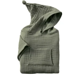 Poncho da bagno per bambini in garza di cotone 2/5 anni Gaia Verde rosmarino