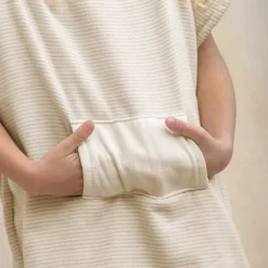 Poncho da bagno per bambini in cotone e spugna 6/10 anni Marina Beige