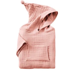 Poncho da bagno per bambini in garza di cotone 6/10 anni Gaïa Rosa pesca