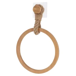 Porta asciugamani adesivo rotondo (D21 cm) Corda Naturale