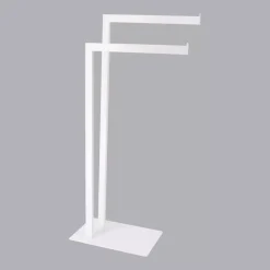 Porta asciugamani doppio (H81 cm) Metallo Bianco