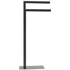 Porta asciugamani doppio (H81 cm) Metallo Nero