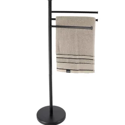 Porta asciugamano 3 livelli in metallo (H86 cm) Homy Nero