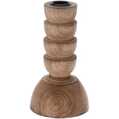 Portacandele in legno (H15 cm) Legno caldo Naturale
