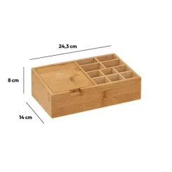 Portaoggetti Miroir 10 scomparti Bambù