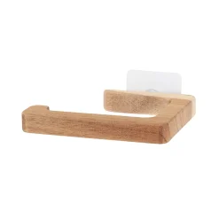 Portarotolo da parete adesivo in acacia Easy Chic Naturale