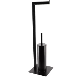 Portarotolo e scopino WC Metallo Nero