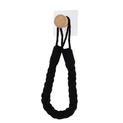 Portarotolo - portasciugamani adesivo Easy Chic Corda Nero