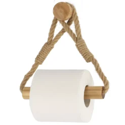 Portarotolo wc adesivo bambù e corda Easy Chic Naturale