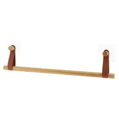 Portasciugamani adesivo a 1 barra (50 cm) Easy Chic Caramello