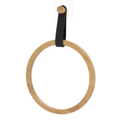 Portasciugamani adesivo arrotondato (D21 cm) Easy Chic Nero