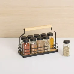 Portaspezie con 10 barattoli (21 x 9 x H16 cm) Easy kitchen