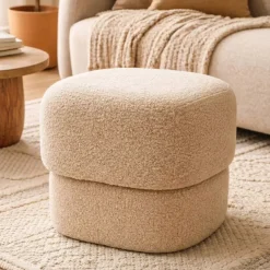 Pouf Bouclé (H40 cm) Modoro Beige