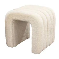 Pouf bouclé (H45 cm) Voltra Beige
