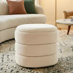 Pouf contenitore (H38 cm) Kilène Bianco