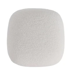 Pouf in bouclé (H43 cm) Nyxor Ecru