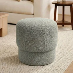 Pouf in bouclé (H40 cm) Tessaro Beige