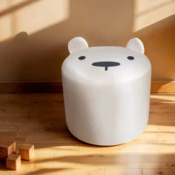 Pouf bambini (Alt 25 cm) Orsetto Bianco