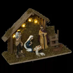 Presepe di Natale completo e luminoso (H30 cm) Santa Paloma