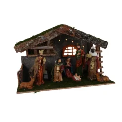 Presepe di Natale completo e luminoso (H30 cm) Saint-Laurent