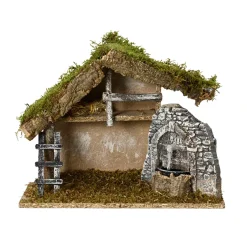 Presepe di Natale vuoto con fontana (H24 cm) Santa Albana