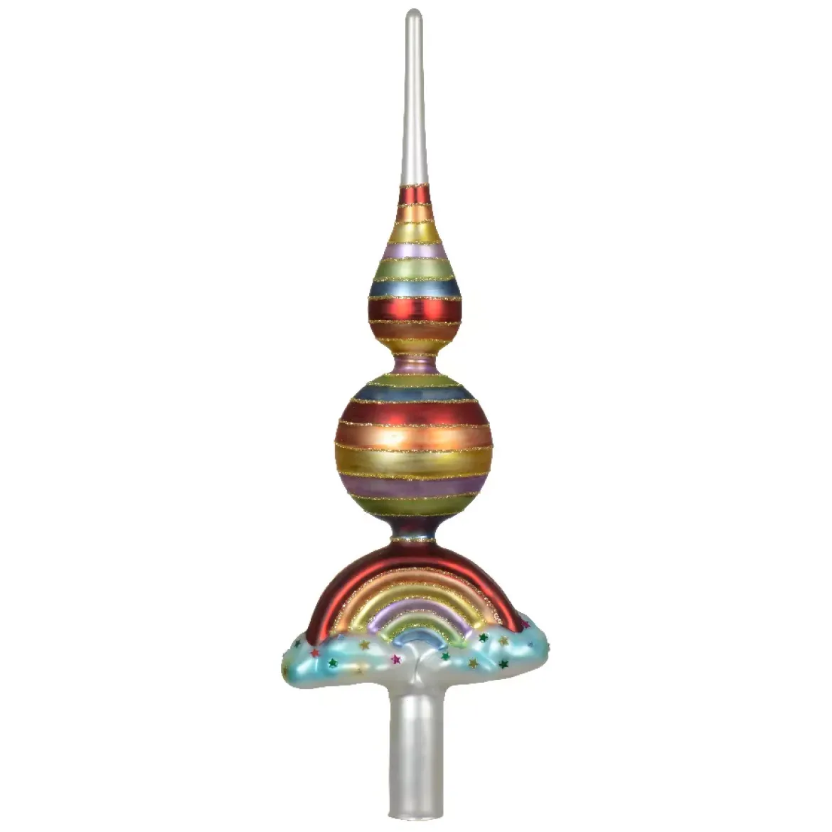 Puntale albero di Natale in vetro Arcobaleno Multicolore