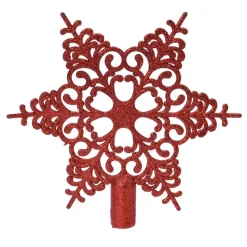 Puntale albero Fiorella Rosso