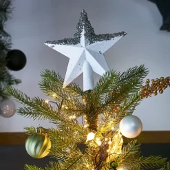Puntale albero paillete Alpeo Bianco