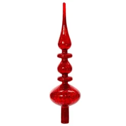 Puntale per albero in vetro Romantico Rosso