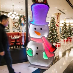 Pupazzo di neve luminoso Gigante 735 LED (H180 cm) Infinity Multicolore