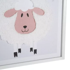 Quadro murale bambini (60 x 40 cm) Pecora Bianco