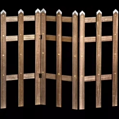 Recinzione in legno con luci Bianco caldo 42 LED