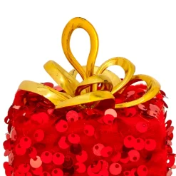 Regalo di Natale da appendere (H10 cm) Paillettes Rosso