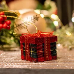 Regalo di Natale da appendere (4 cm) Clitterato Rosso
