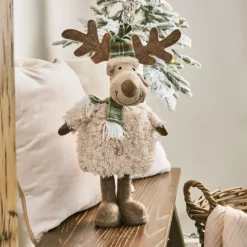 Renna di Natale in piedi (H42 cm) Signor Elegante Beige