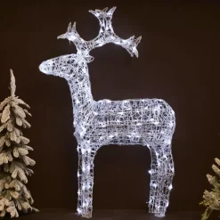 Renna luminosa flessibile 120 LED (H110 cm) Skoll Bianco freddo