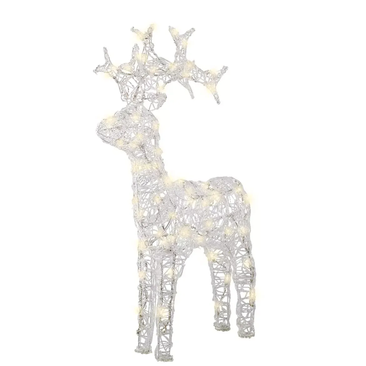 Renna luminosa flessibile 80 LED (H89 cm) Skoll Bianco caldo