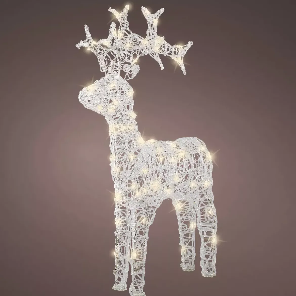 Renna luminosa flessibile 80 LED (H89 cm) Skoll Bianco caldo