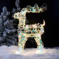 Renna luminosa 50 LED (H50 cm) Bianco freddo ghiaccio