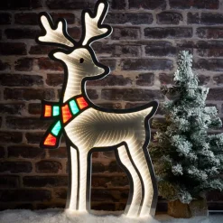 Renna luminosa 363 LED (H85 cm) Infinity Bianco freddo/multicolore