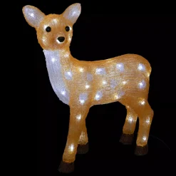 Renna luminosa 50 LED solare (H48 cm) Biche Bianco freddo